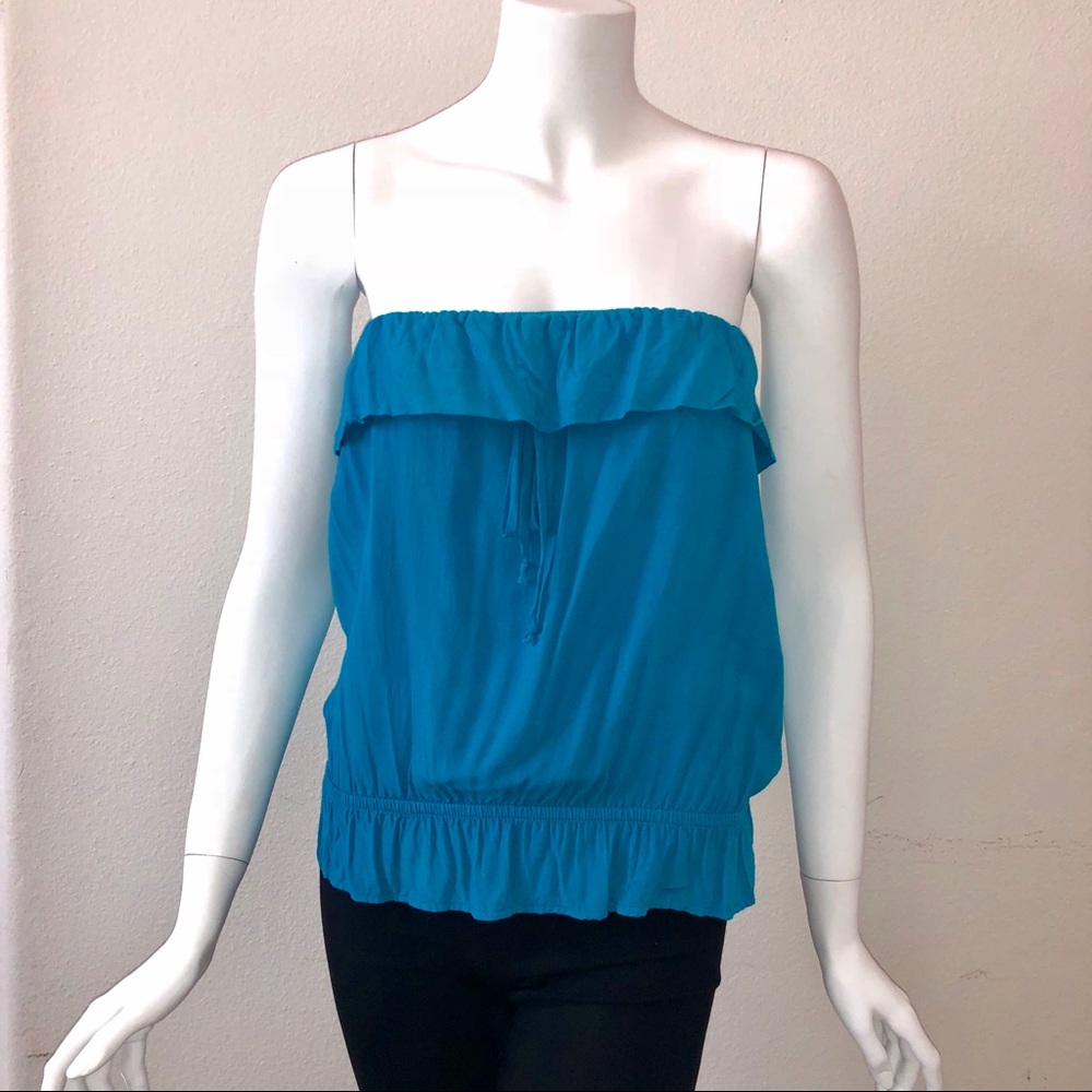 Metropark Challis Ruffle Tube Top - Picture 3 of 5